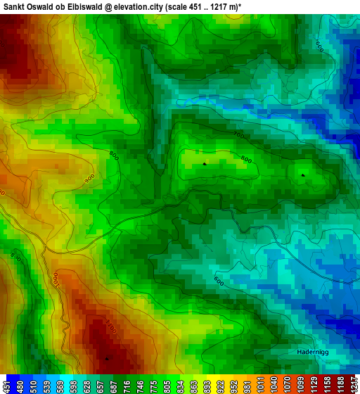 Sankt Oswald ob Eibiswald elevation map