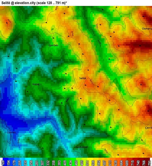 Selitë elevation map