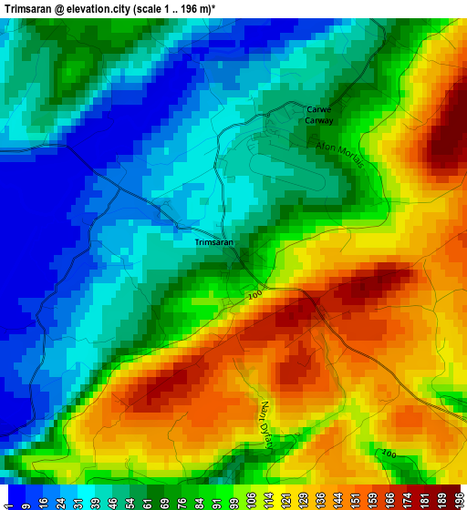 Trimsaran elevation map