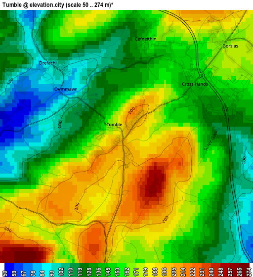 Tumble elevation map