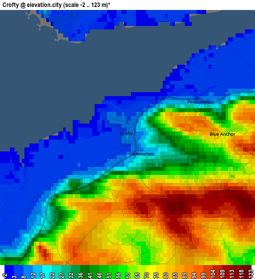 Crofty elevation map