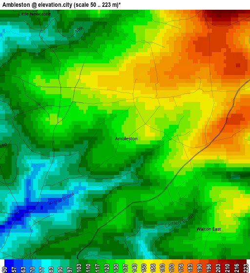 Ambleston elevation map