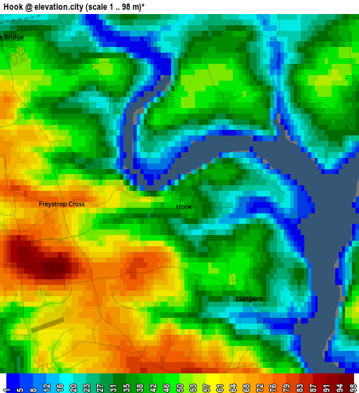 Hook elevation map