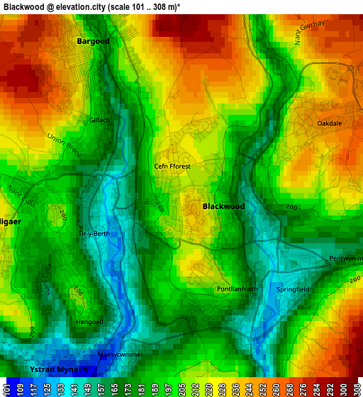 Blackwood elevation map