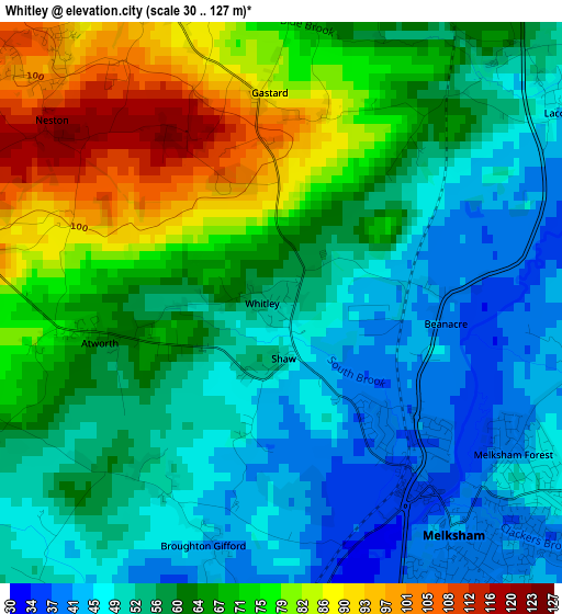 Whitley elevation map