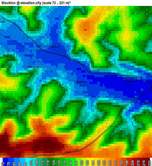 Stockton elevation map