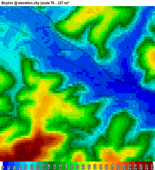 Boyton elevation map