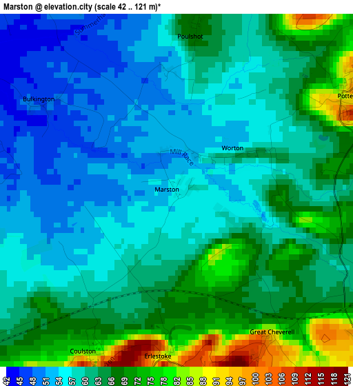 Marston elevation map