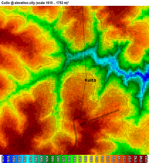 Cuito elevation map