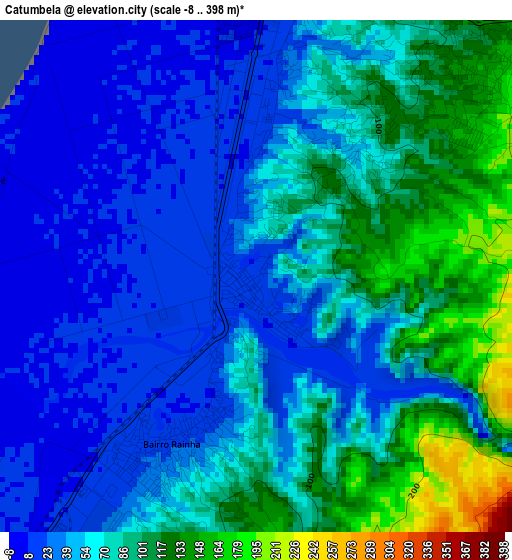 Catumbela elevation map