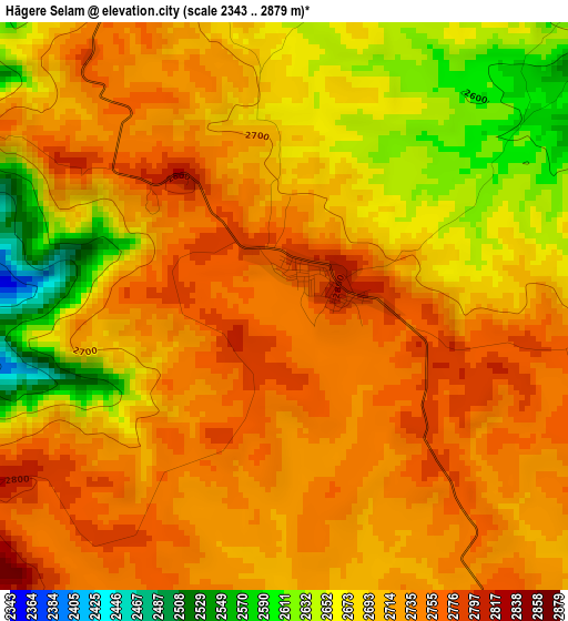 Hāgere Selam elevation map