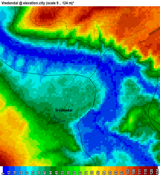 Vredendal elevation map