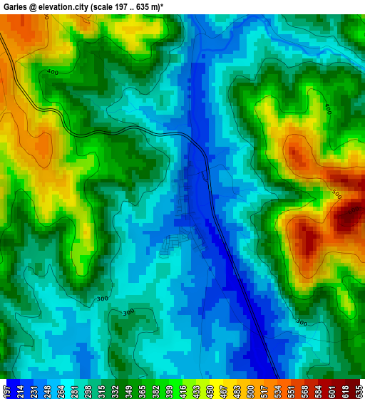 Garies elevation map