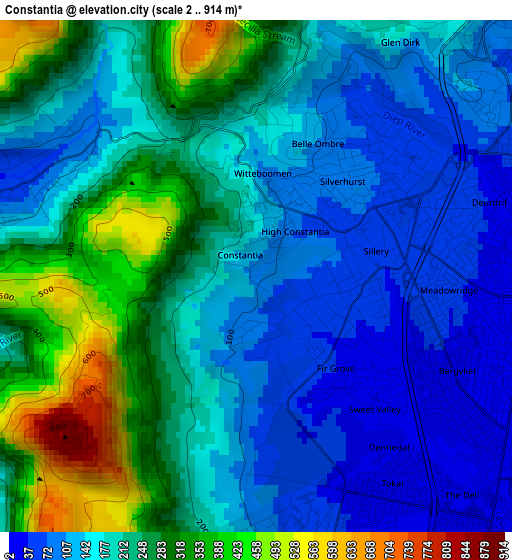 Constantia elevation map