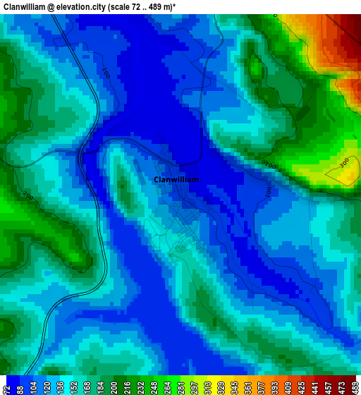 Clanwilliam elevation map