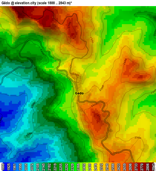 Gēdo elevation map