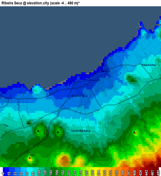 Ribeira Seca elevation map