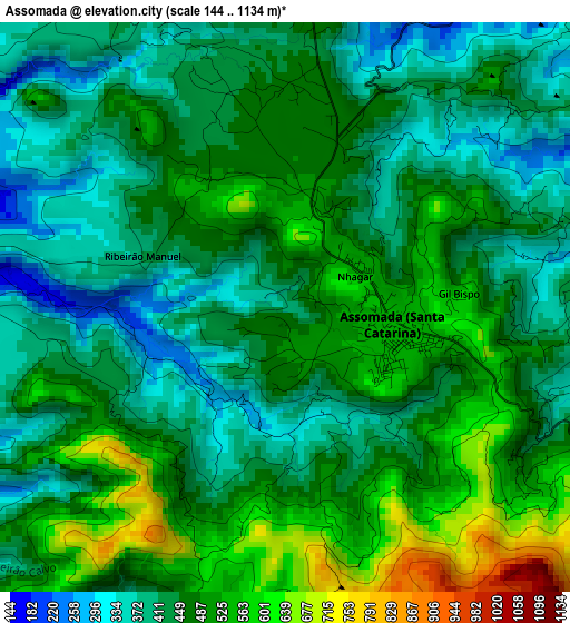 Assomada elevation map