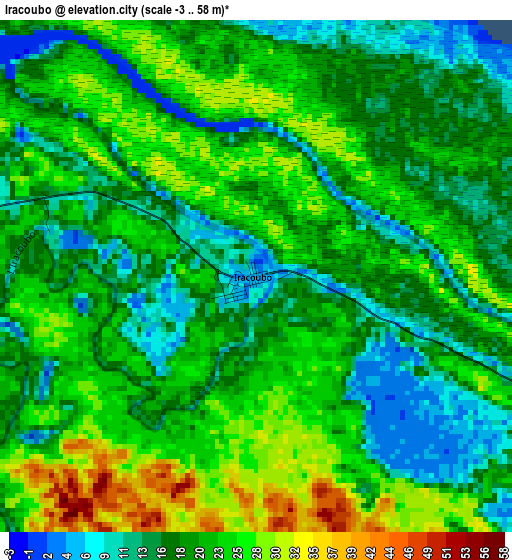 Iracoubo elevation map