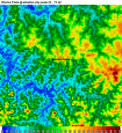Vitorino Freire elevation map