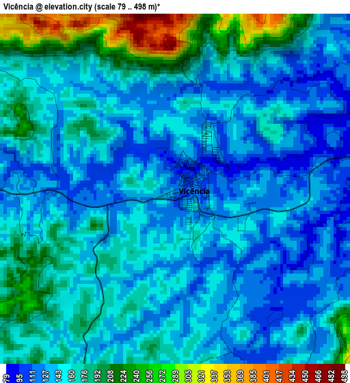 Vicência elevation map