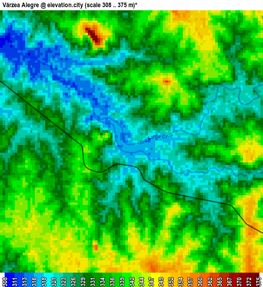 Várzea Alegre elevation map