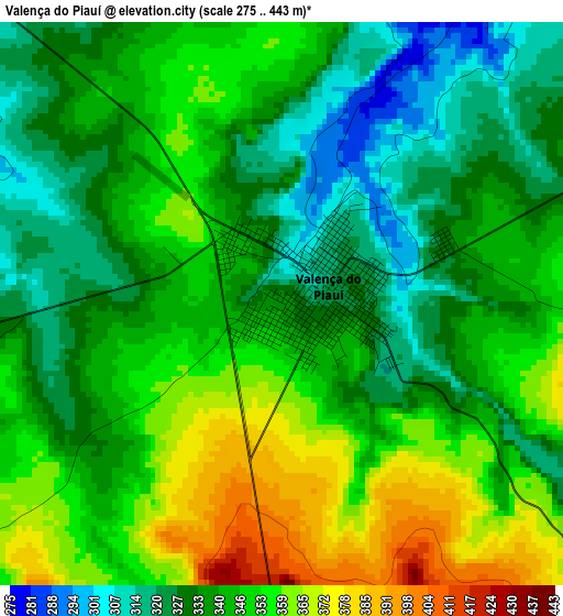 Valença do Piauí elevation map