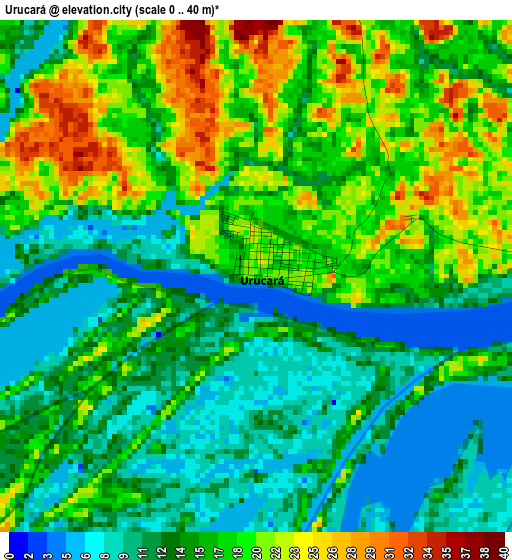 Urucará elevation map