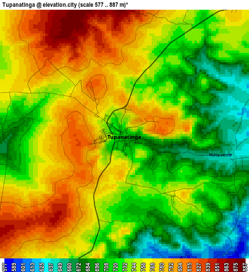 Tupanatinga elevation map