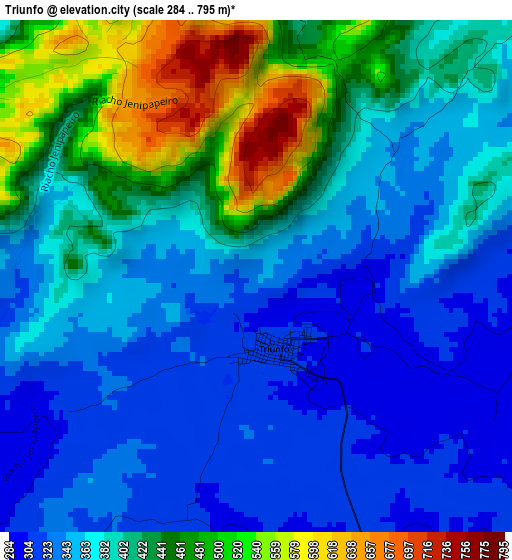 Triunfo elevation map