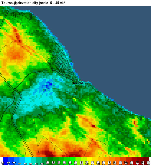 Touros elevation map