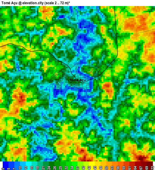 Tomé Açu elevation map