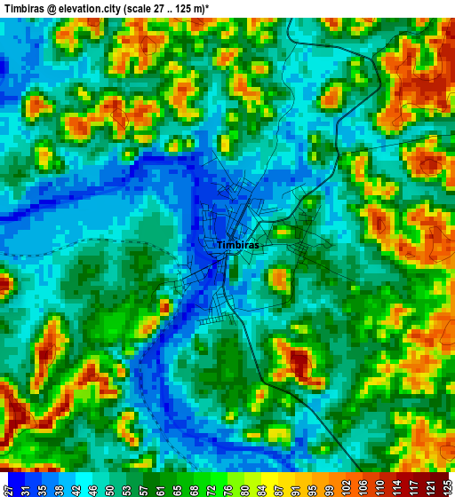 Timbiras elevation map