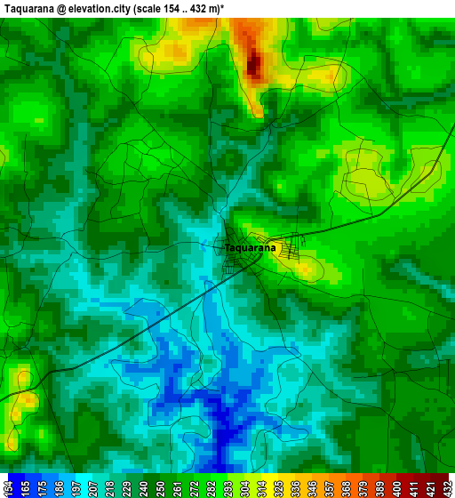 Taquarana elevation map