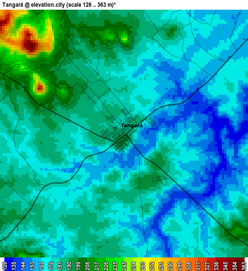 Tangará elevation map