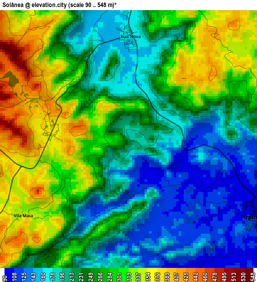 Solânea elevation map