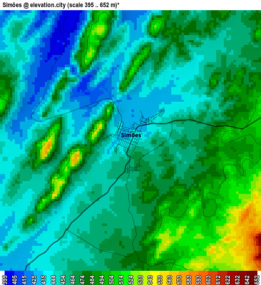 Simões elevation map