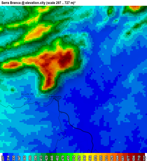 Serra Branca elevation map