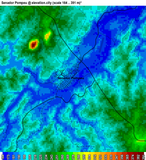 Senador Pompeu elevation map