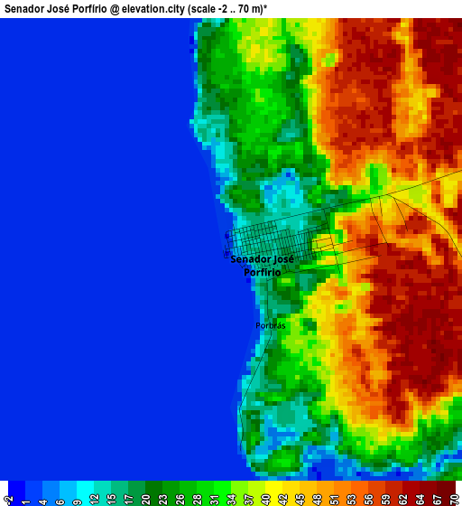 Senador José Porfírio elevation map