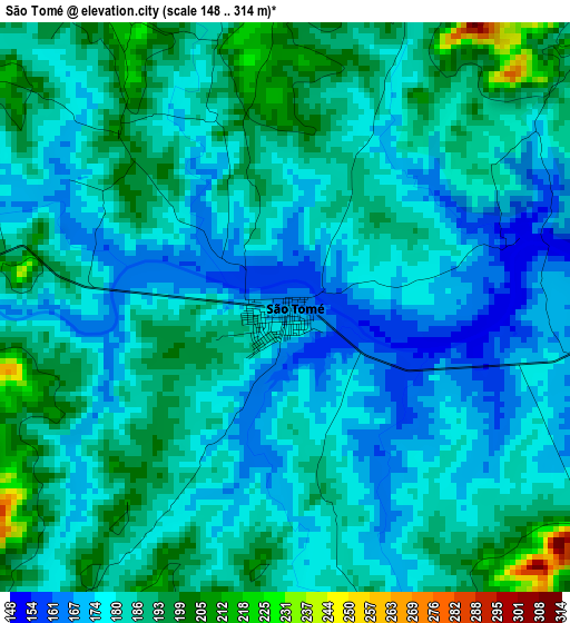 São Tomé elevation map