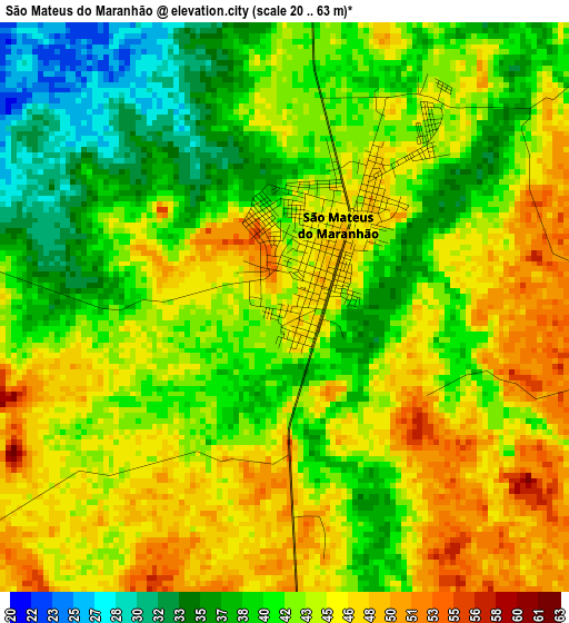 São Mateus do Maranhão elevation map