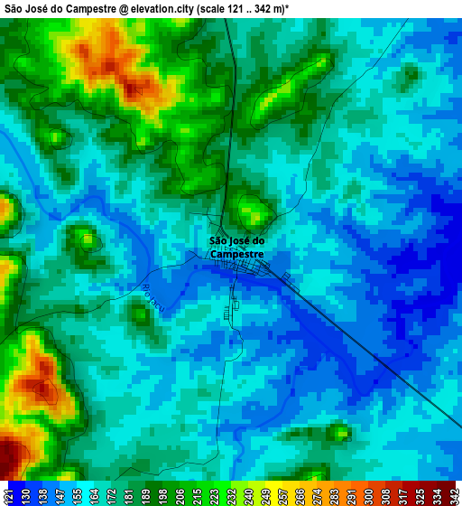 São José do Campestre elevation map