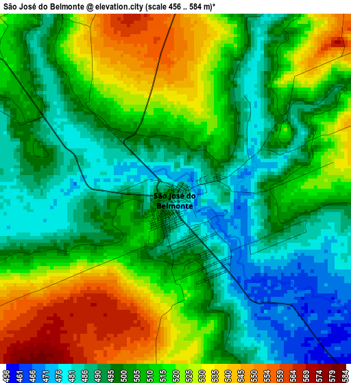 São José do Belmonte elevation map