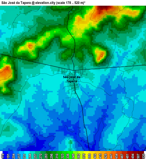 São José da Tapera elevation map