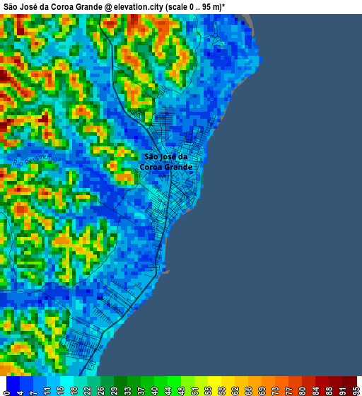 São José da Coroa Grande elevation map