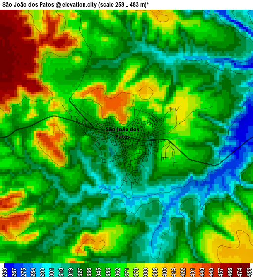 São João dos Patos elevation map