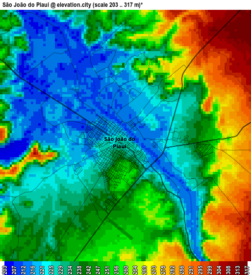 São João do Piauí elevation map