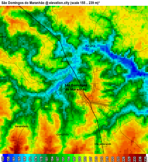 São Domingos do Maranhão elevation map
