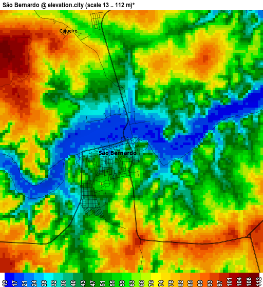 São Bernardo elevation map